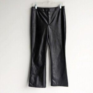 Black faux leather pants